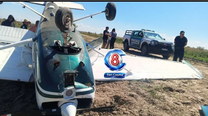 Avioneta de instrucción cayó cerca del Km 20 y sus dos ocupantes salvaron sus vidas