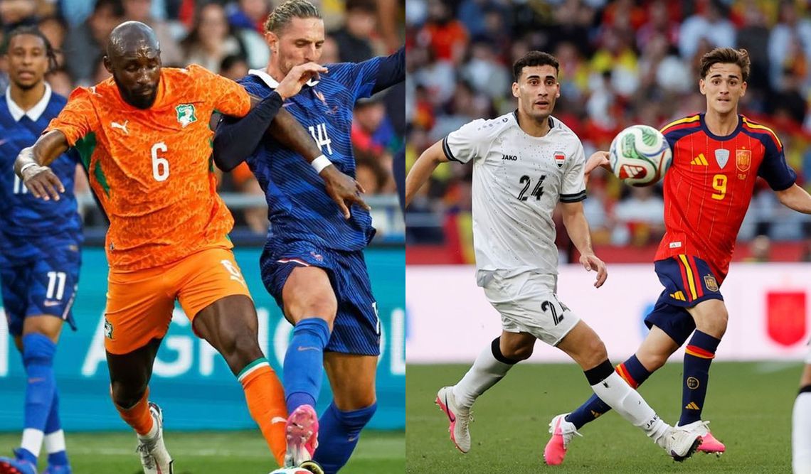 Francia cayó ante Costa de Marfil y España no pasó del empate con Irak antes del Mundial