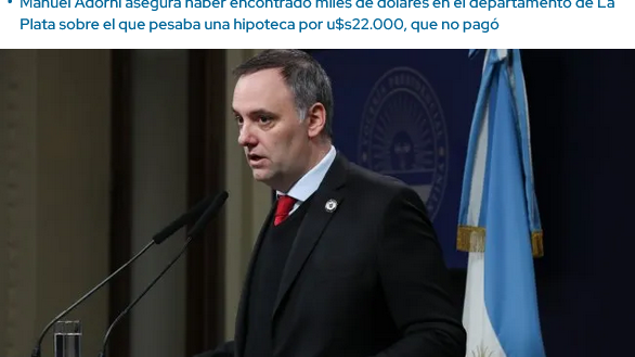 Adorni: la Justicia pidió "urgente" la declaración jurada y analizará si puede justificar las invers