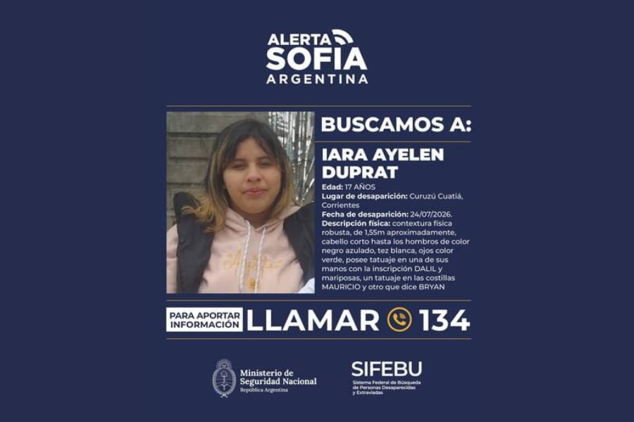 Alerta Sofía: Buscan a una joven de 17 años que desapareció en Corrientes