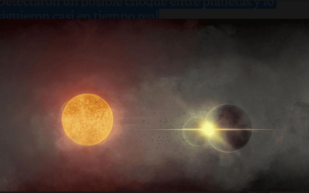 Detectaron un posible choque entre planetas y lo siguieron casi en tiempo real