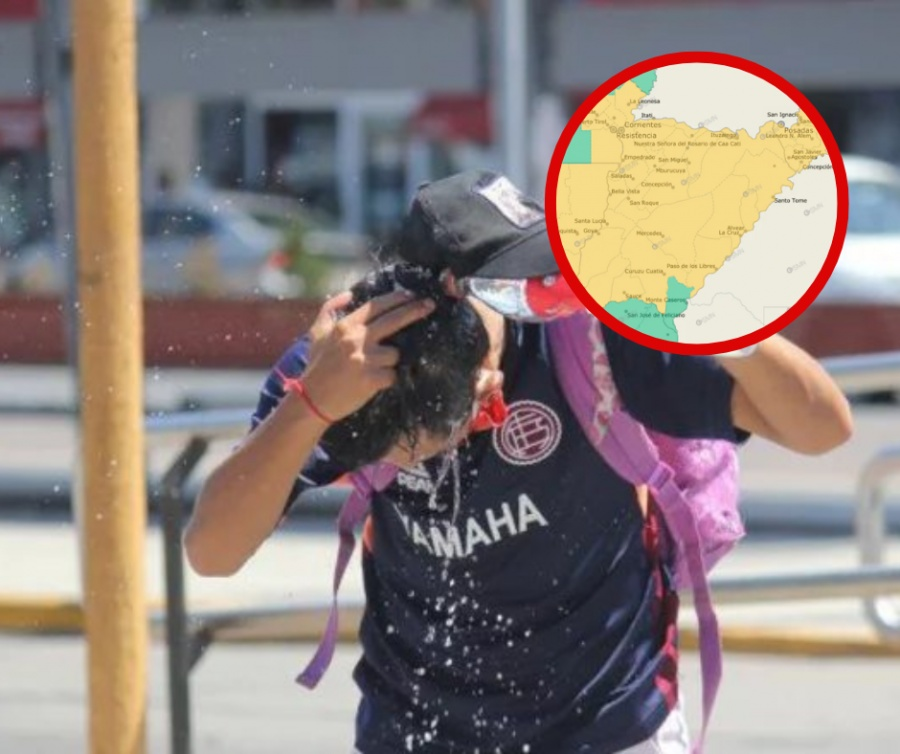 Ituzaingó lidera el ranking de calor en el país con una ST de 42°C