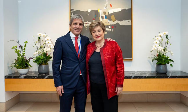 El ministro de Economía y la jefa del FMI, Kristalina Georgieva.