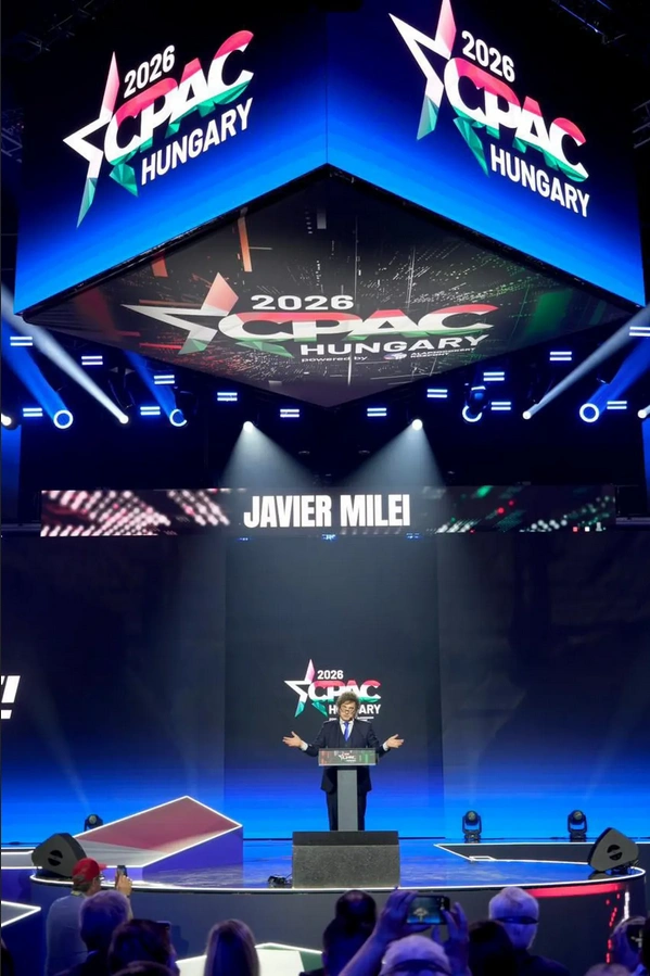 Milei fue uno de los oradores principales de la CPAC en Hungría.