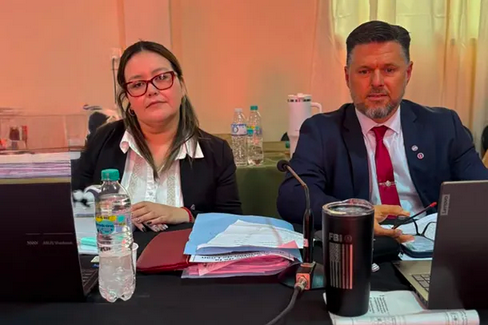 La fiscal general subrogante Tamara Pourcel y el fiscal general Carlos Schaefer