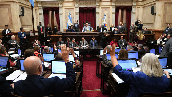 El pleno de la Cámara alta durante su última sesión, realizada a inicios del corriente mes (Prensa Senado)