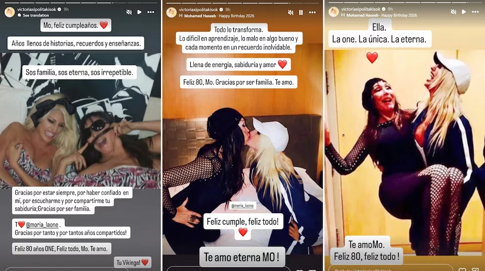 Victoria Xipolitakis le dedicó unas emotivas palabras a la exvedette por sus 80 años